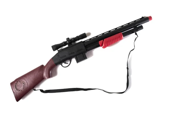 Műanyag Shotgun Játék Elszigetelt Fehér Alapon — Stock Fotó