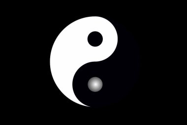 View of a Yin and Yang symbol on a gray background. clipart