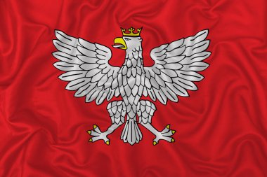 Portekiz tarihi ülke bayrağı - 1830-1910 - dalgalı ipek kumaş arka planı üzerine.