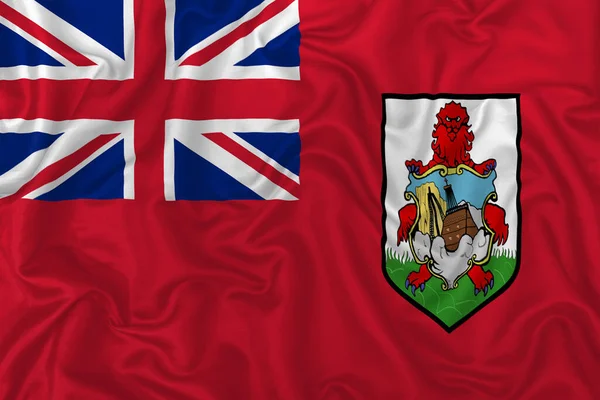 Bandiera Bermuda Sfondo Tessuto Seta Ondulato — Foto Stock