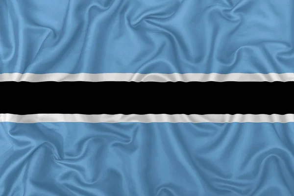 Botswana Ország Zászló Hullámos Selyem Textil Szövet Háttér — Stock Fotó