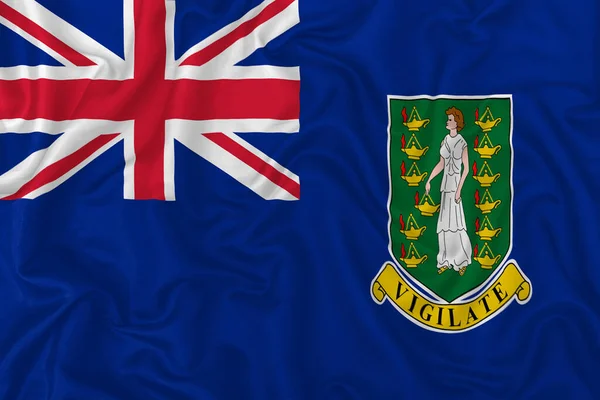 Bandera Las Islas Vírgenes Británicas Sobre Fondo Tela Seda Ondulada — Foto de Stock