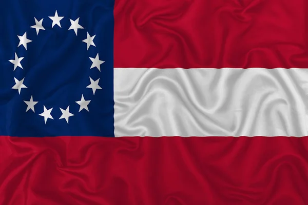 Amerikai Egyesült Államok Zászló 1861 1865 Hullámos Selyemszövet Háttérrel — Stock Fotó