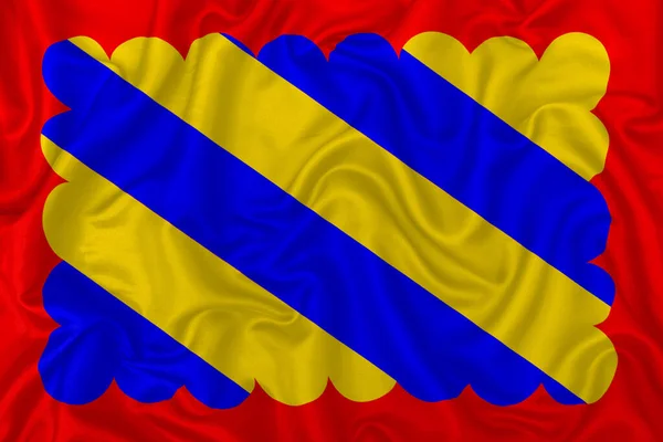 Former Nivernais Territory Flag Wavy Silk Textile Fabric Background — Stock Photo, Image