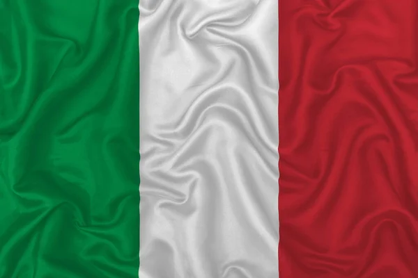 Italien Land Flagga Vågigt Silke Textil Bakgrund — Stockfoto