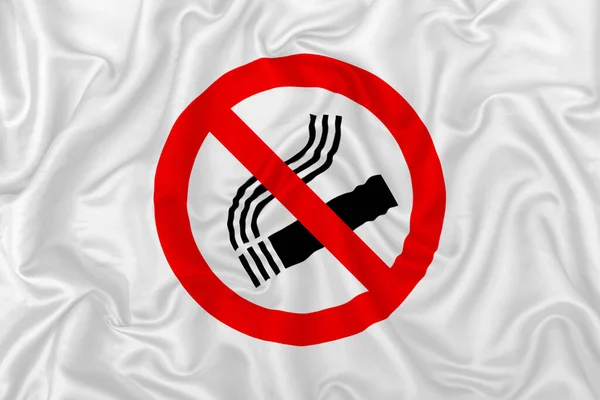 Beyaz Ipek Kumaş Dokusunda Sigara Içilmez — Stok fotoğraf