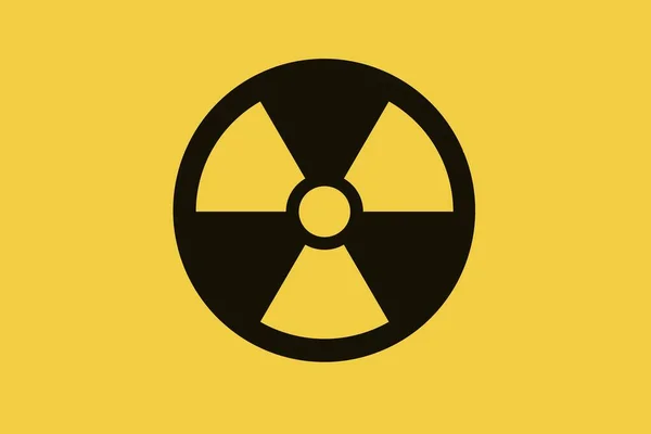 Vista Símbolo Nuclear Fundo Amarelo — Fotografia de Stock
