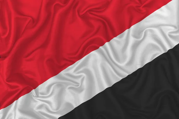 Sealand Hercegség Zászlója Hullámos Selyemszövet Háttérrel — Stock Fotó