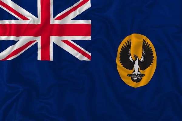 Bandera Australia Meridional Sobre Fondo Tela Seda Ondulada — Foto de Stock