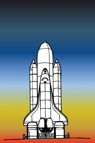 Blick Auf Ein Space Shuttle Auf Buntem Gradientenhintergrund — Stockfoto