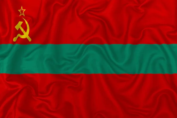 Transnistria Bandiera Stato Sfondo Tessuto Seta Ondulato — Foto Stock