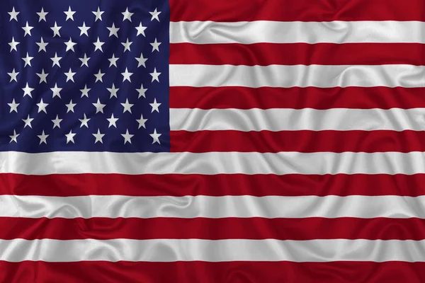 Verenigde Staten Van Amerika Land Vlag Golvende Zijde Textiel Achtergrond — Stockfoto