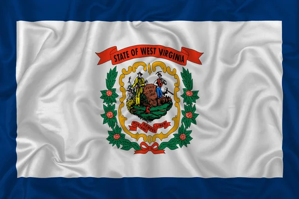 Bandera Del Estado Virginia Occidental Sobre Fondo Tela Satén Seda —  Fotos de Stock