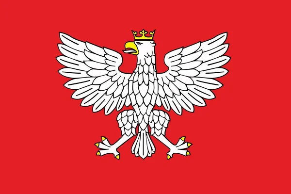 赤い背景に白い鷲の紋章のデザインの眺め — ストック写真
