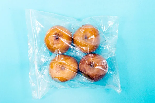 Fresh Organic Rennet Apples Grocery Market Plastic Bag — Stock Photo, Image