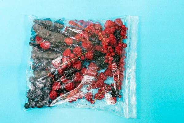 Fresh Organic Mix Fruit Berries Grocery Market Plastic Bag — Stock Photo, Image