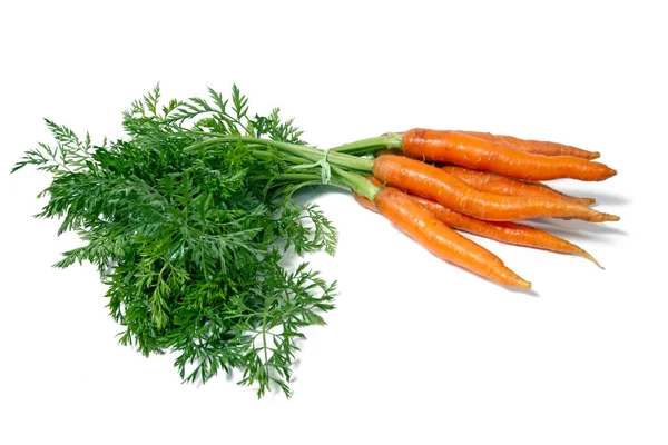 Zanahorias Orgánicas Frescas Del Mercado Comestibles Aisladas Sobre Fondo Blanco Imágenes De Stock Sin Royalties Gratis