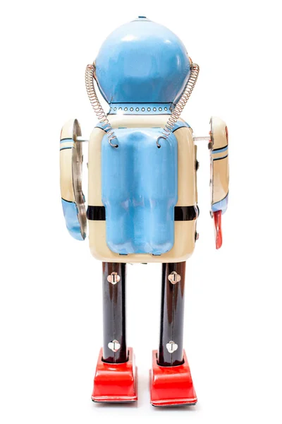 Vintage Giocattolo Robot Latta Isolato Uno Sfondo Bianco — Foto Stock