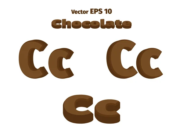 3d Schokolade Buchstabe c — Stockvektor