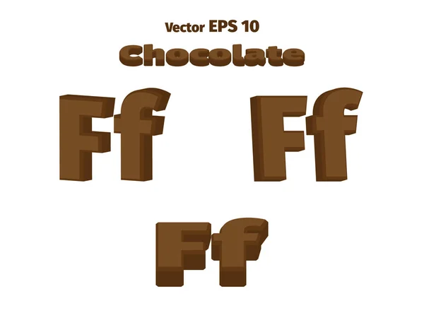 Chocolat 3D lettre F — Image vectorielle