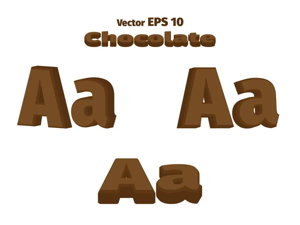 Chocolat 3D lettre A — Image vectorielle