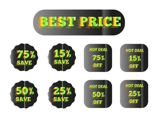 Nejlepší cena zelená žlutá a zelená záře — Stockový vektor