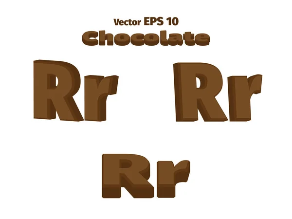 3d Schokolade Buchstabe r — Stockvektor