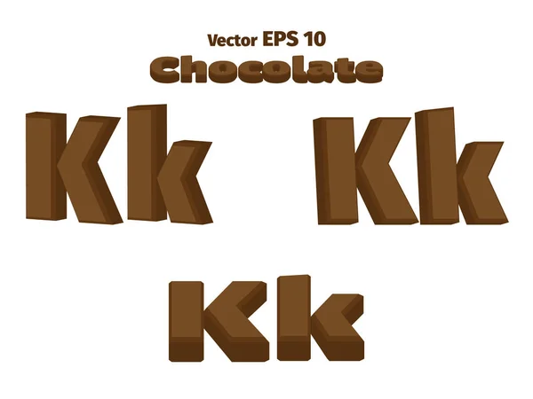 3D-chocolade letter K — Stockvector