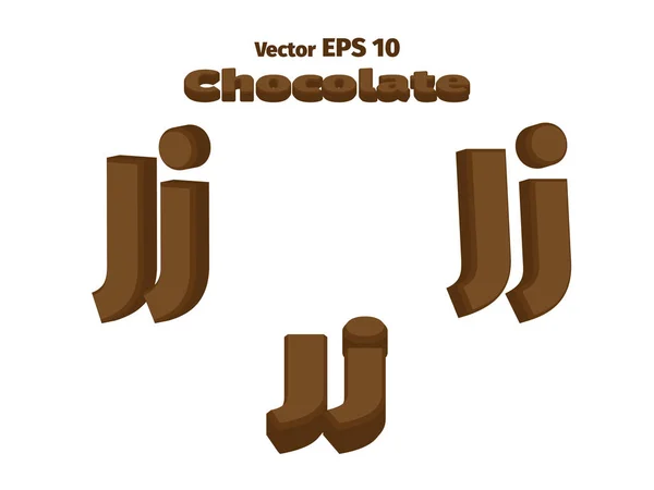 3D-chocolade letter J — Stockvector