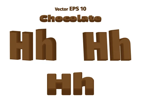 Chocolat 3D lettre H — Image vectorielle