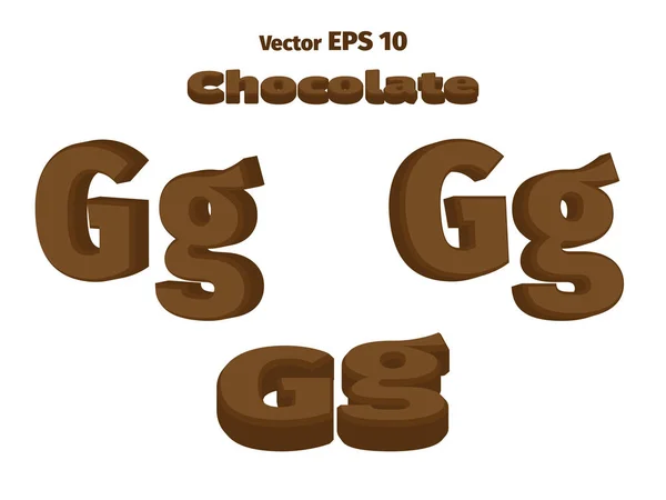 3D-chocolade letter G — Stockvector