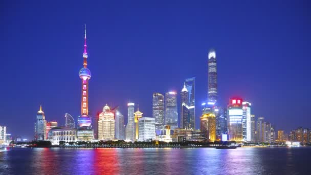 Zeitraffer der Skyline von Shanghai 4k — Stockvideo