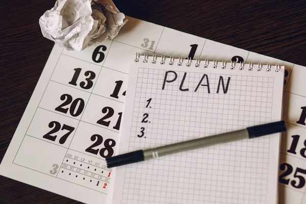 Kalendářní rok plán pro položky — Stock fotografie