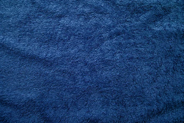 Textura de tela azul, fondo de tela sólida de tela arrugada — Foto de Stock