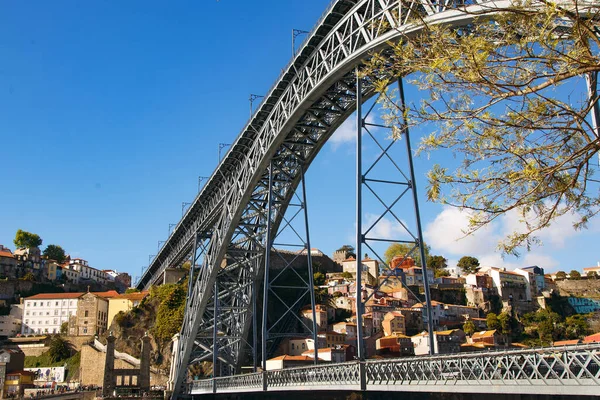Portekiz Porto Daki Don Luis Köprüsü Nün Alt Manzarası Dağdaki — Stok fotoğraf