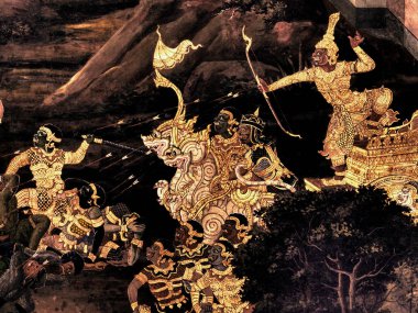 Ramayana duvar resimleri, Kings Palace Bangkog Tayland dış duvarlar