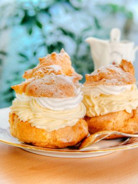  Ev yapımı lezzetli vanilla, krem puf, profiterol