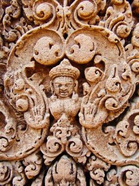 Angkor Wat - güzel oymalar, bas kabartmaları Banteay Srei Tapınağı