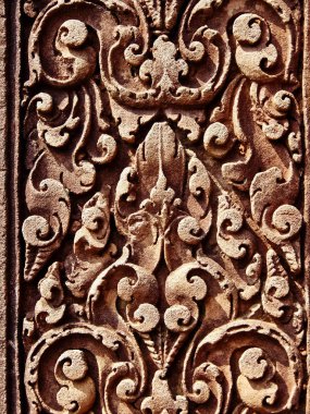 Angkor Wat - güzel oymalar, bas kabartmaları Banteay Srei Tapınağı