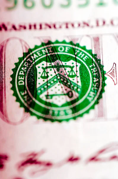 Fotografía macro de un billete de un dólar —  Fotos de Stock