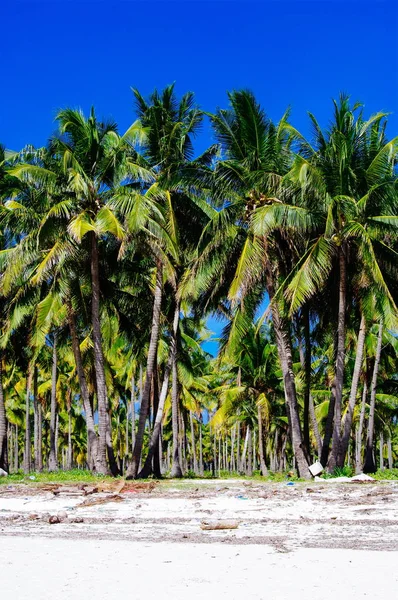 Praia de areia branca local na ilha tropical na Ásia — Fotografia de Stock