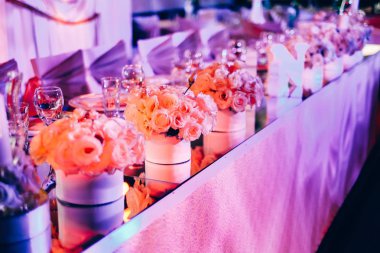 Güzel düğün tablo kümesi. Düğün resepsiyonu kavramı