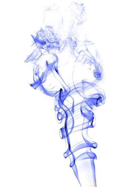 Fumaça azul sobre fundo branco, textura abstrato — Fotografia de Stock