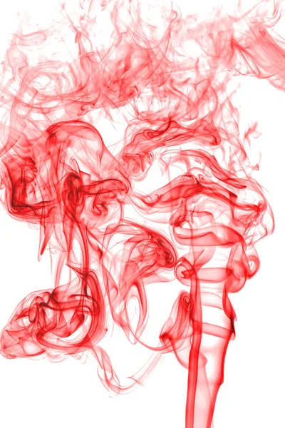 Kouř na bílém pozadí, textury abstraktní červená — Stock fotografie
