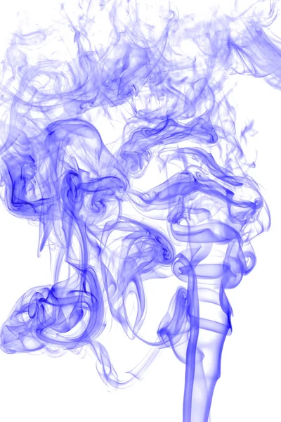 Modrý kouř na bílém pozadí, textury abstrakt — Stock fotografie