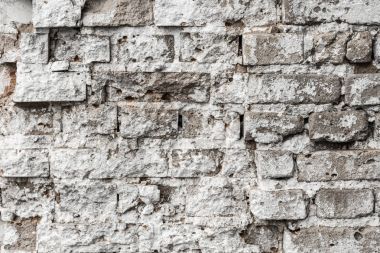 Antik bir binada bir eski yıkık tuğla duvar dokusu