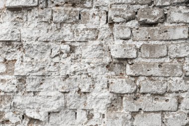 Antik bir binada bir eski yıkık tuğla duvar dokusu