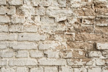 Antik bir binada bir eski yıkık tuğla duvar dokusu