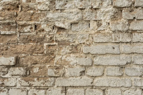 Textura Una Antigua Pared Ladrillo Ruinas Edificio Antiguo Primer Plano — Foto de Stock