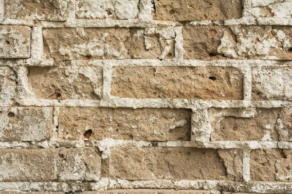 Antik bir binada bir eski yıkık tuğla duvar dokusu